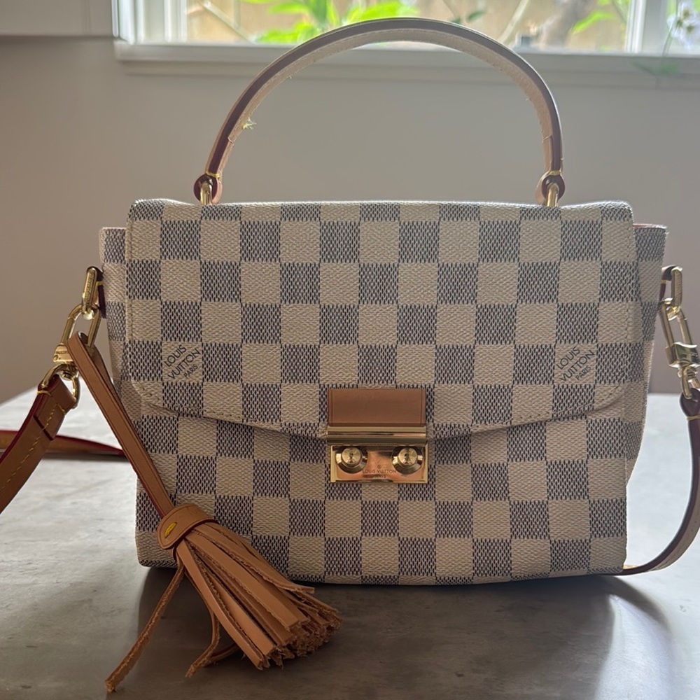 Checkered Handbag with Tassel